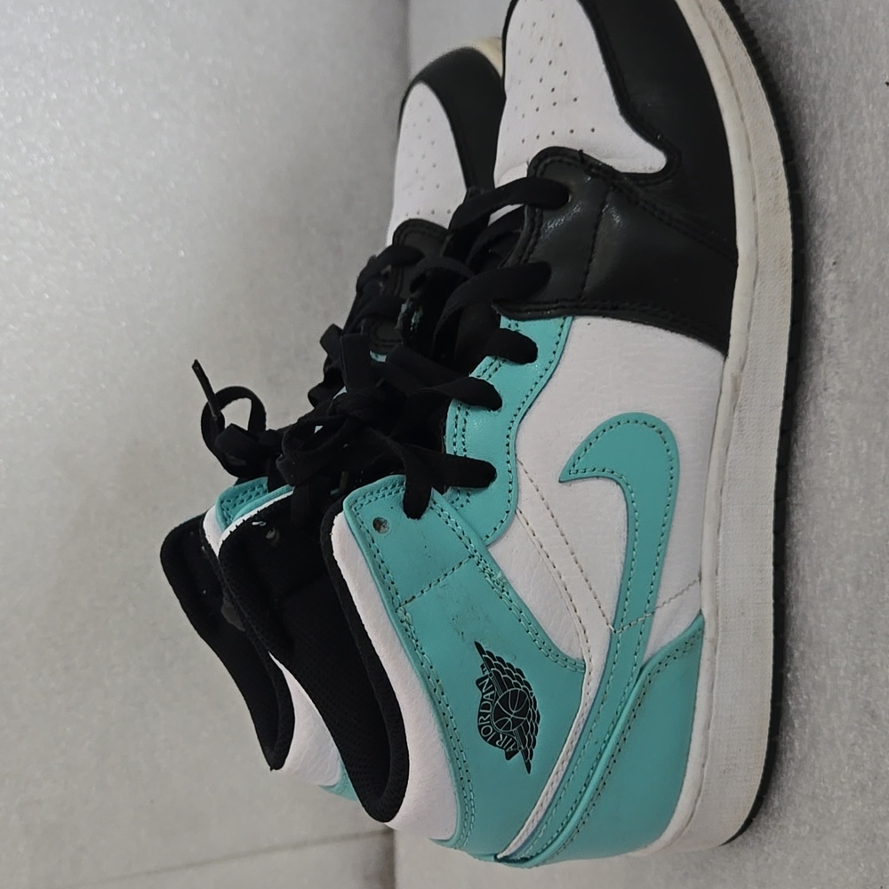 Nike Air Jordans Teal and Black Sneakers